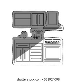 Kitchen interior design icon vector illustration graphic design