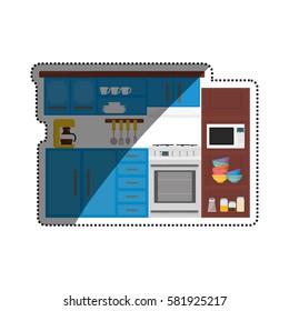Kitchen interior design icon vector illustration graphic design