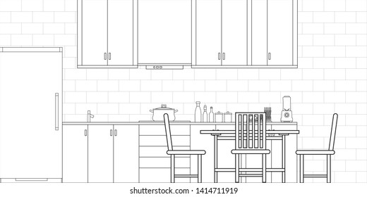 296 Kitchen elevation Stock Vectors, Images & Vector Art | Shutterstock