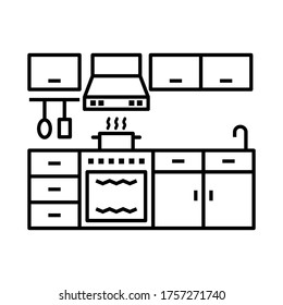 Kitchen interior design symbol icon