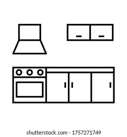 Kitchen interior design symbol icon