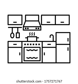 Kitchen interior design symbol icon