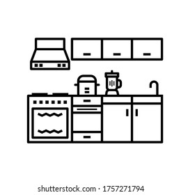 Kitchen interior design symbol icon