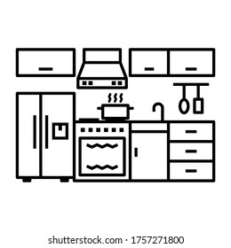 Kitchen Interior Design Symbol Icon