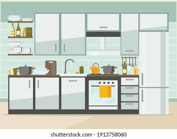 Cartoon Kitchen Background Images, Stock Photos & Vectors | Shutterstock