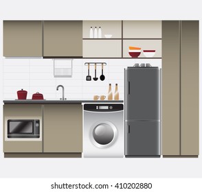 Kitchen Interior set and built-in