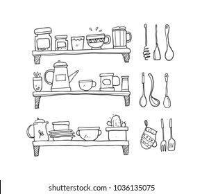 Kitchen interior sketch