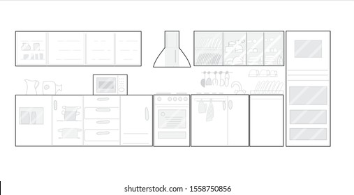 kitchen interior stock vector illustration