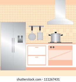 kitchen interior. vector illustration