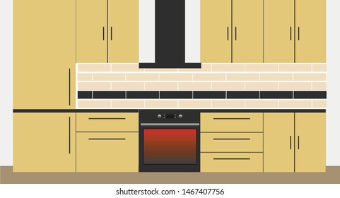 Kitchen Interior - Vector Illustration