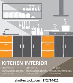 kitchen interior vector illustration