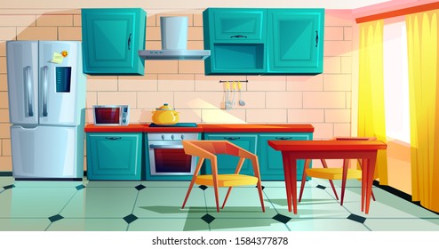 Cartoon Kitchen Background Images, Stock Photos & Vectors | Shutterstock