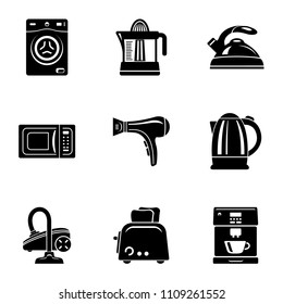 Kitchen inventory icons set. Simple set of 9 kitchen inventory vector icons for web isolated on white background
