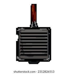 kitchen iron skillet game pixel art retro vector. bit kitchen iron skillet. old vintage illustration