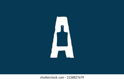 Kitchen item negative space letter A icon, Creative design.