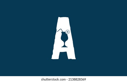 Kitchen item negative space letter A icon, Creative design.