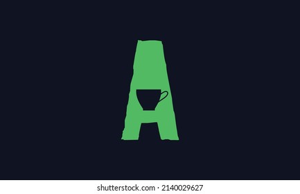 Kitchen item negative space letter A icon, Creative design.