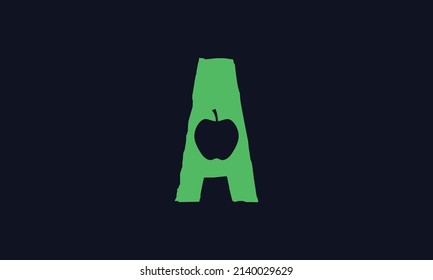 Kitchen item negative space letter A icon, Creative design.