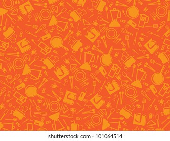 Kitchen items background.Colors easy to change with layers.