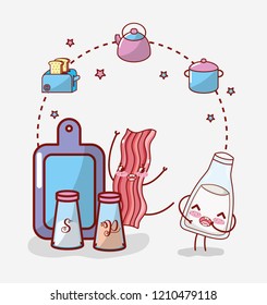 kitchen items cartoon kawaii cartoon
