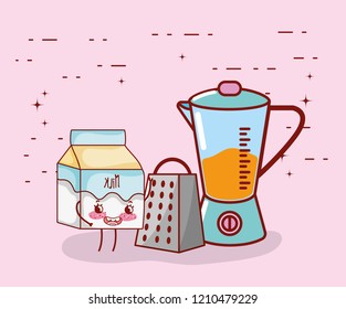 kitchen items cartoon kawaii cartoon