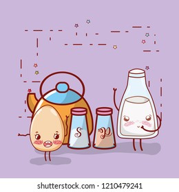 kitchen items cartoon kawaii cartoon