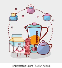 kitchen items cartoon kawaii cartoon
