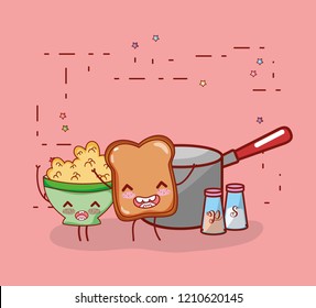 kitchen items cartoon kawaii cartoon