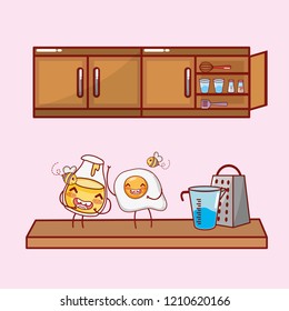 kitchen items cartoon kawaii cartoon