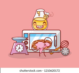 kitchen items cartoon kawaii cartoon