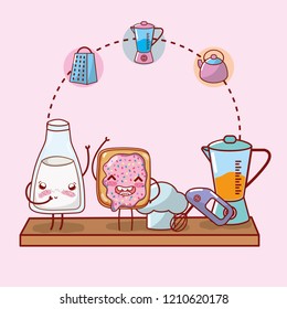 kitchen items cartoon kawaii cartoon