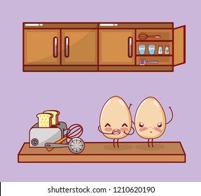 kitchen items cartoon kawaii cartoon