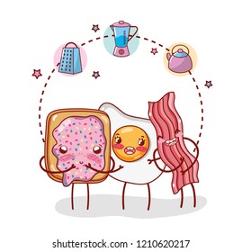 kitchen items cartoon kawaii cartoon