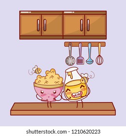 kitchen items cartoon kawaii cartoon