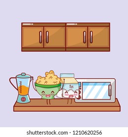 kitchen items cartoon kawaii cartoon