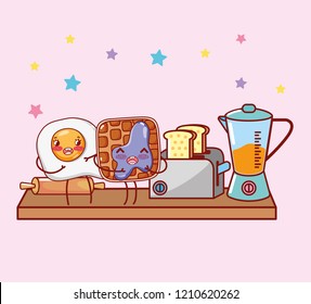 kitchen items cartoon kawaii cartoon