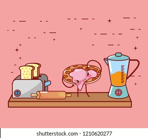 kitchen items cartoon kawaii cartoon