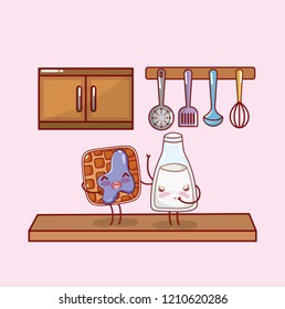 kitchen items cartoon kawaii cartoon