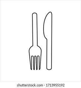 
artículos de cocina, horquillas y un cuchillo, icono de cocinar vectorial