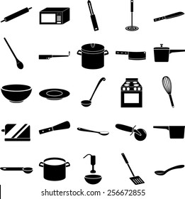 kitchen items symbols set