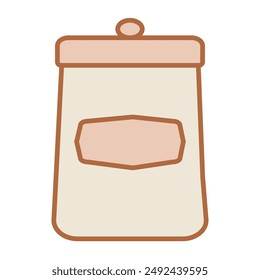 Kitchen jar container with label linear icon. Vector 