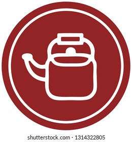 kitchen kettle circular icon symbol