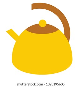 kitchen kettle flat simple illustration. Home and kitchen series. Tableware food and dishes.