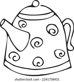 Kitchen kettle hand drawn outline doodle icon. Utensil for kitchen - kettle vector sketch illustration for print, web, mobile and infographics isolated on white background