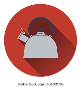 Kitchen kettle icon. Flat design. Vector illustration.