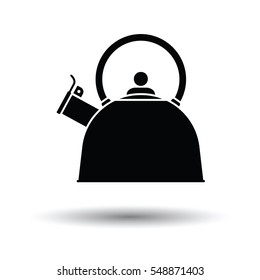 Kitchen kettle icon. White background with shadow design. Vector illustration.