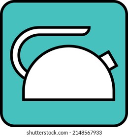 Kitchen kettle, illustration, vector on a white background.