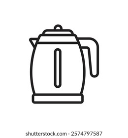 Kitchen Kettle Outline Icon Vector Illustration