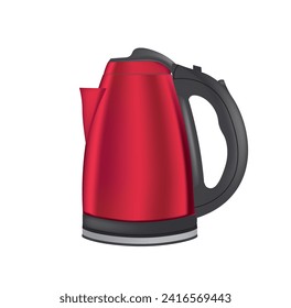 Kitchen kettle stainless steel. vector