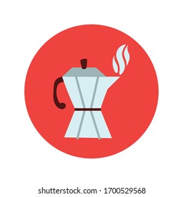 kitchen kettle utensil hand draw style vector illustration design